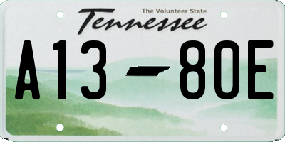 TN license plate A1380E