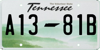TN license plate A1381B