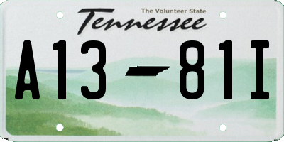 TN license plate A1381I