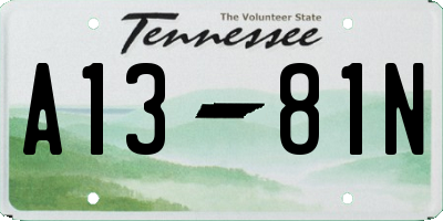 TN license plate A1381N