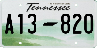 TN license plate A1382O