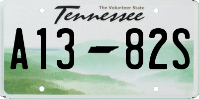 TN license plate A1382S