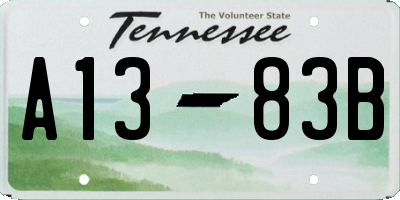 TN license plate A1383B