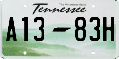 TN license plate A1383H
