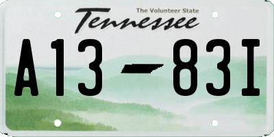 TN license plate A1383I