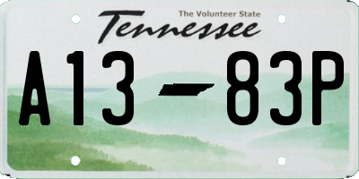 TN license plate A1383P