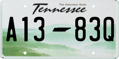TN license plate A1383Q