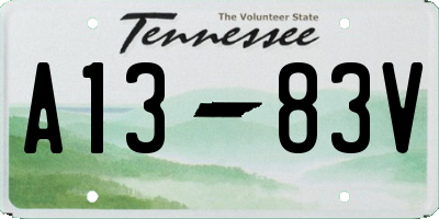 TN license plate A1383V
