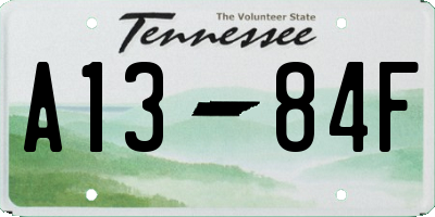 TN license plate A1384F