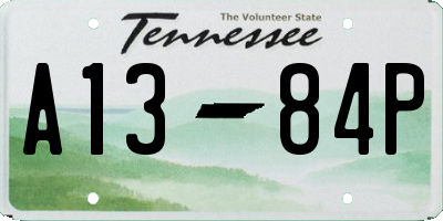 TN license plate A1384P