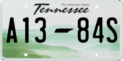 TN license plate A1384S