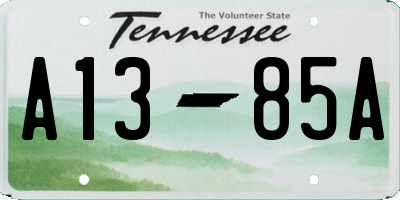 TN license plate A1385A