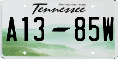 TN license plate A1385W