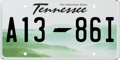 TN license plate A1386I