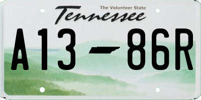TN license plate A1386R