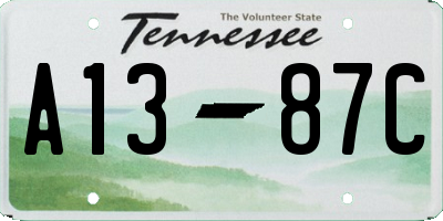 TN license plate A1387C