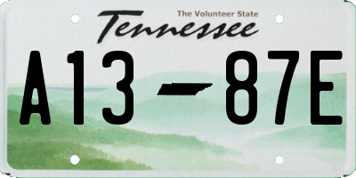 TN license plate A1387E