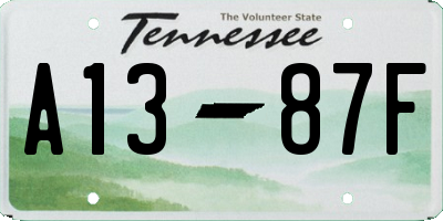 TN license plate A1387F