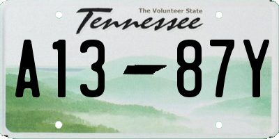 TN license plate A1387Y