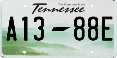TN license plate A1388E