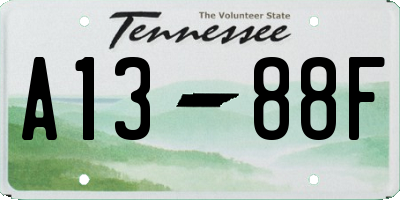 TN license plate A1388F