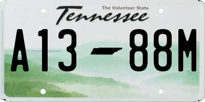TN license plate A1388M