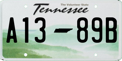 TN license plate A1389B
