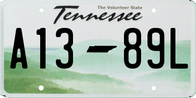 TN license plate A1389L