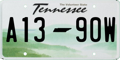 TN license plate A1390W