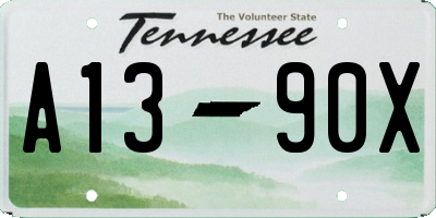TN license plate A1390X