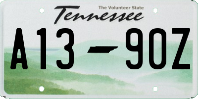 TN license plate A1390Z