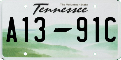 TN license plate A1391C