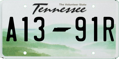 TN license plate A1391R