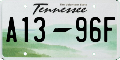 TN license plate A1396F