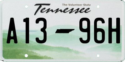 TN license plate A1396H