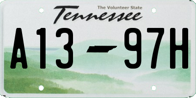 TN license plate A1397H