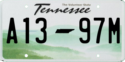 TN license plate A1397M
