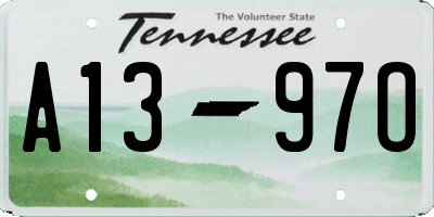 TN license plate A1397O
