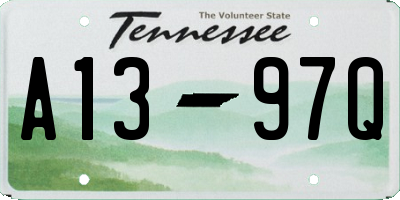 TN license plate A1397Q
