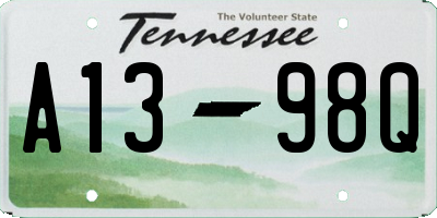 TN license plate A1398Q