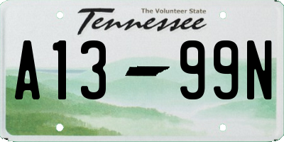 TN license plate A1399N