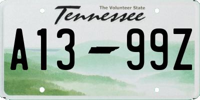 TN license plate A1399Z