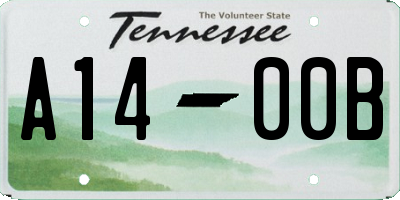 TN license plate A1400B