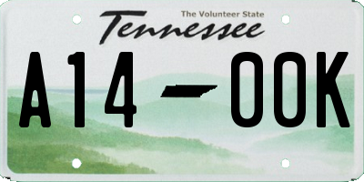 TN license plate A1400K