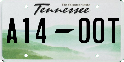 TN license plate A1400T