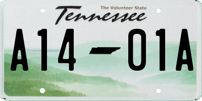 TN license plate A1401A