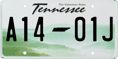 TN license plate A1401J