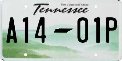 TN license plate A1401P