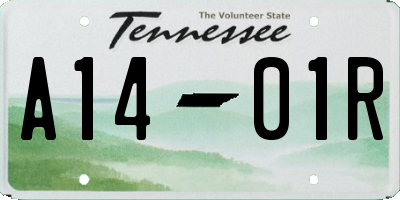 TN license plate A1401R