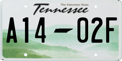 TN license plate A1402F